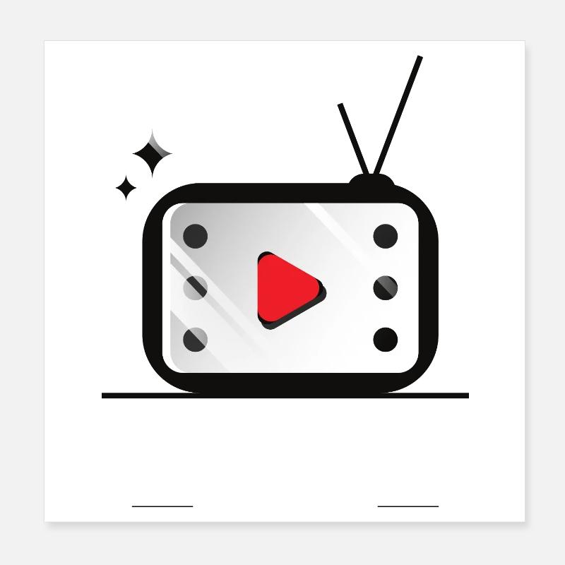 Retro TV Play Button Muster Poster 20x20 cm