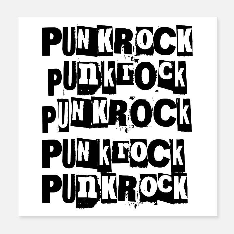 Punkrock Bold Distressed Typografie-Design Poster 20x20 cm