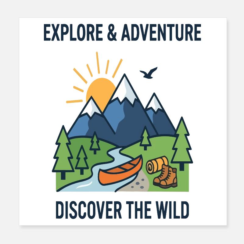 Abenteuer entdecken Entdecken Sie das Wildkanu Poster 20x20 cm