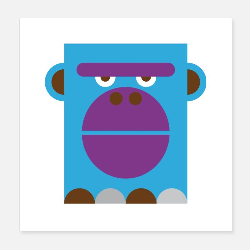 Gorille Poster 20 x 20 cm