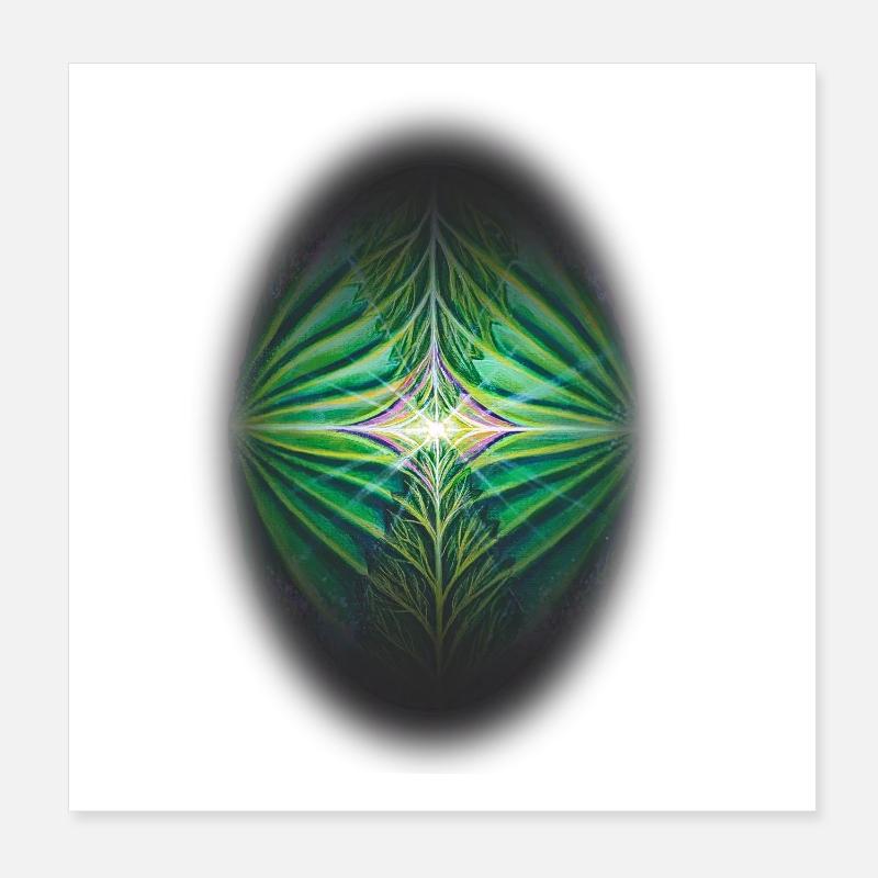 Verdant Symmetry Leaf Mandala Poster 8" x 8" (20x20 cm)