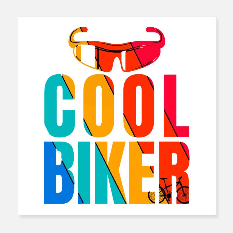 Déclaration colorée sur le vélo Poster 20 x 20 cm