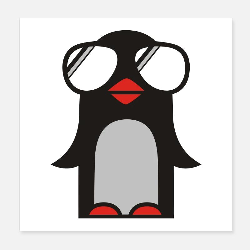 funky pinguin Poster 8" x 8" (20x20 cm)