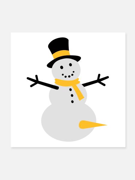 snow fun - Poster 20x20 cm - Weiß - Vorne