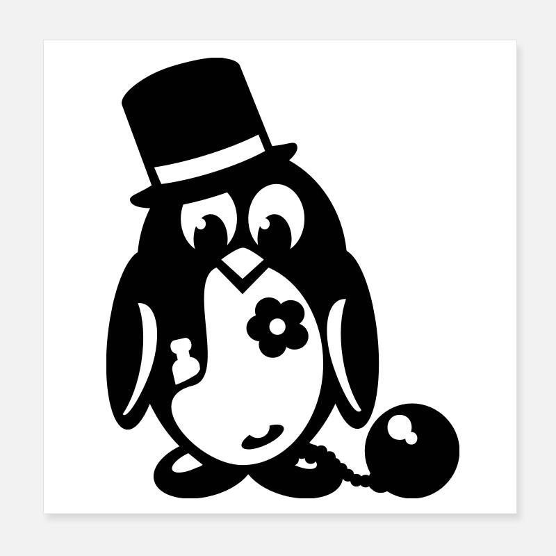pinguin junggesellenabschied Poster 20x20 cm
