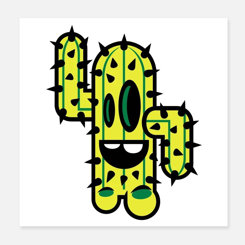 cactus comic nature Poster 8" x 8" (20x20 cm)