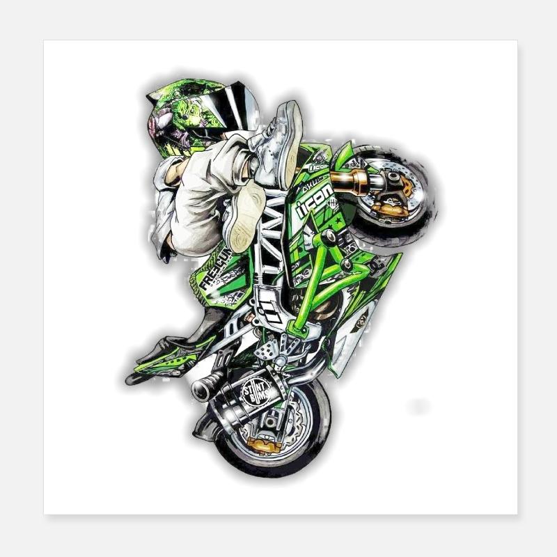 Stunt Biker Poster 20 x 20 cm