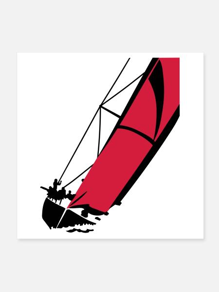 Yacht - Poster 20 x 20 cm - blanc - Devant