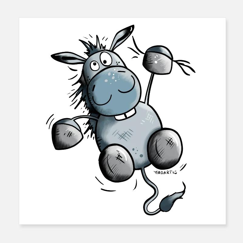 Lucky Donkey Poster 8" x 8" (20x20 cm)