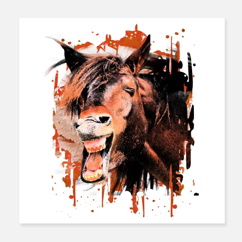 Equitation - Cavalier - Ecole d'équitation - Tête de cheval Equine Poster 20 x 20 cm