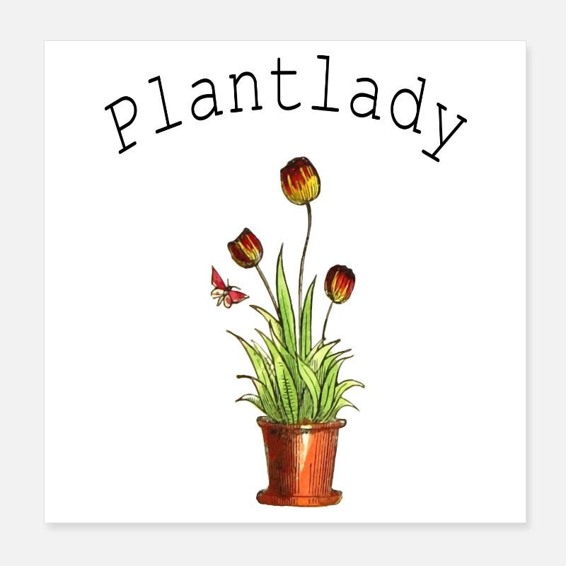 Fleurs Dame Poster 20 x 20 cm