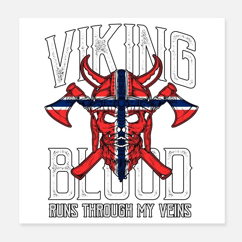 Du sang viking coule dans mes veines Design Poster 20 x 20 cm