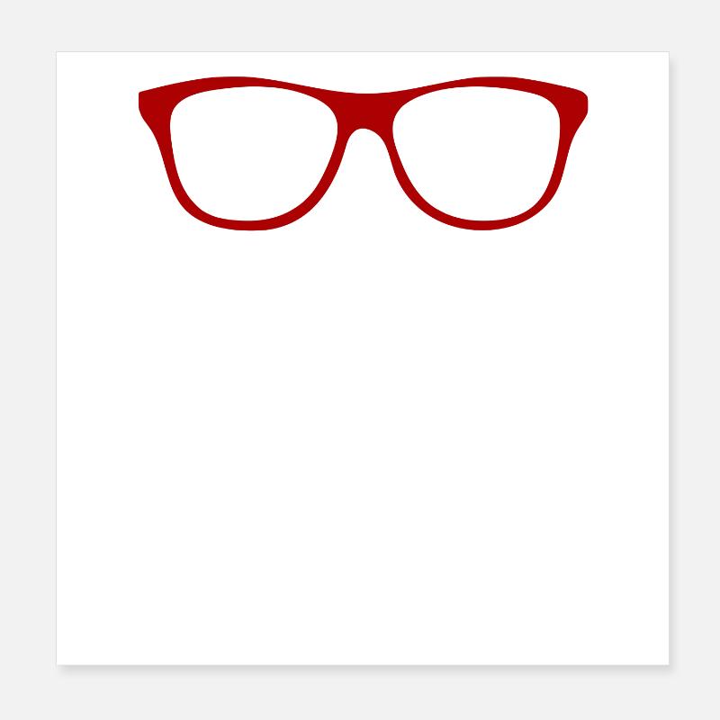 Abstract glasses / line / pattern / trend / red Poster 8" x 8" (20x20 cm)