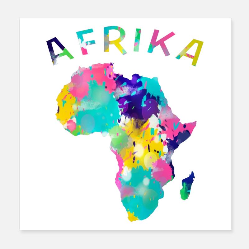 Afrika bunt Poster 20x20 cm