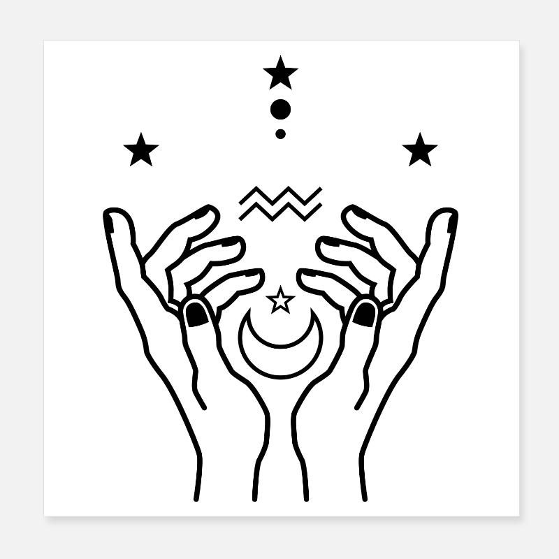 Wassermann Tierkreis-Astrologie Poster 20x20 cm
