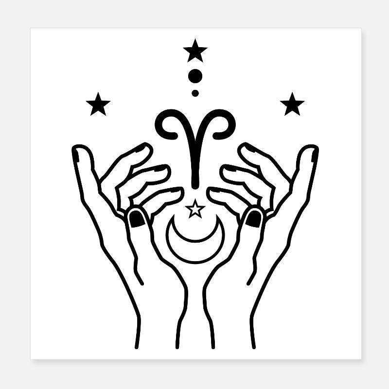 Astrologie du zodiaque Bélier Poster 20 x 20 cm