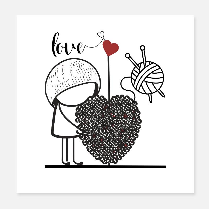 Lesekuss Herz aus Buchstaben Poster 20x20 cm