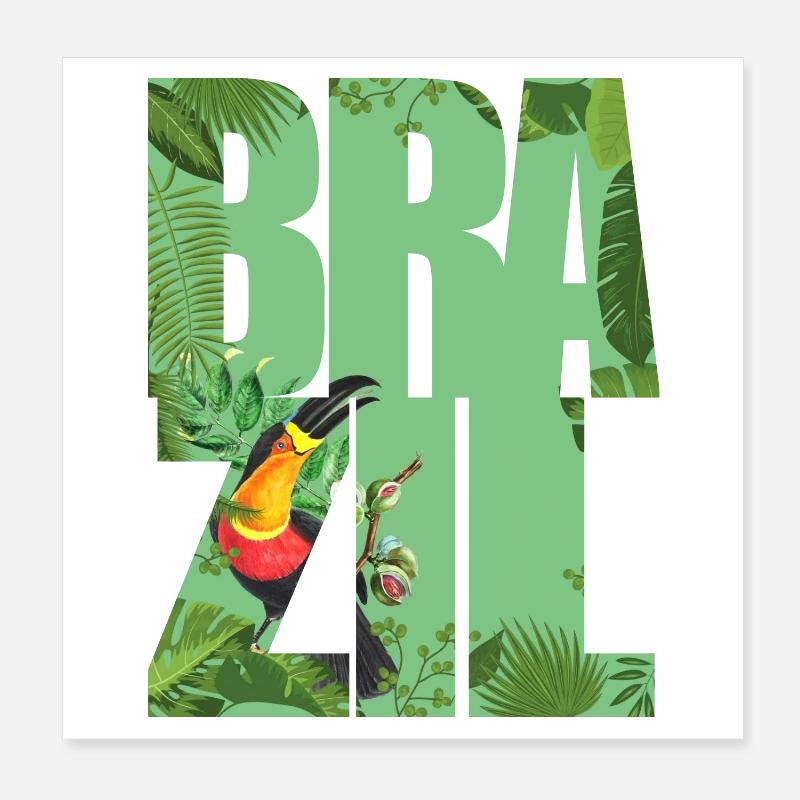 Brazil Poster 8" x 8" (20x20 cm)