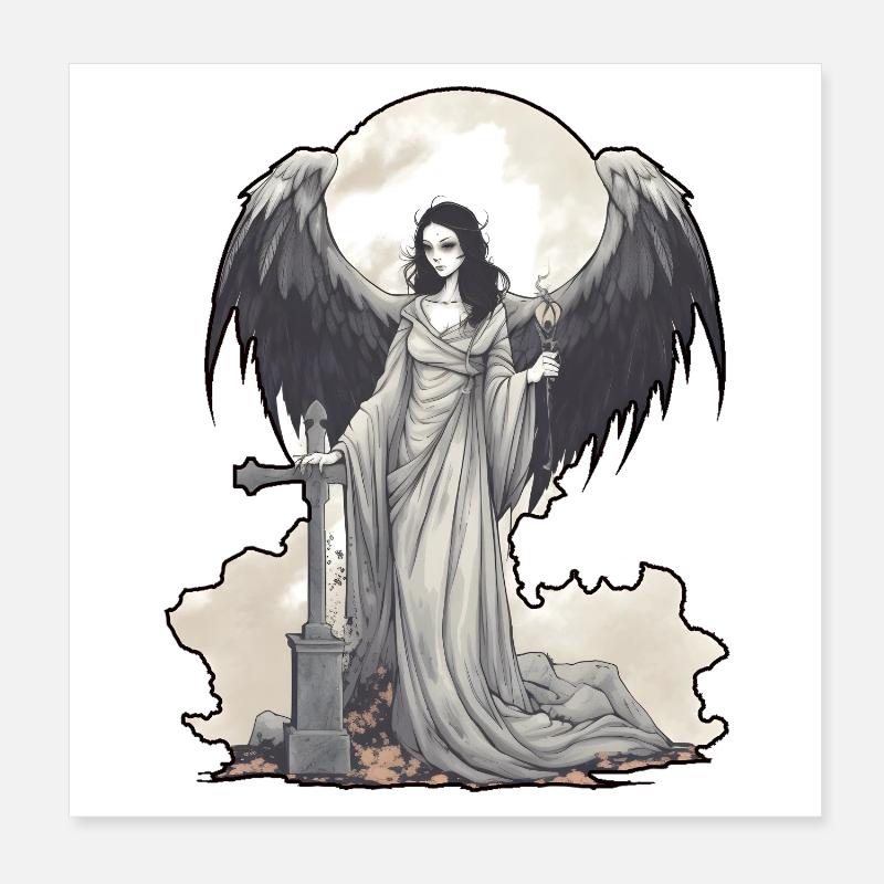 Ange noir Poster 20 x 20 cm