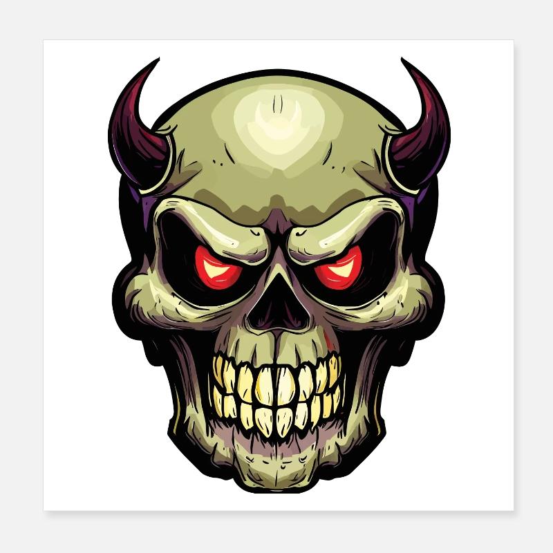 Crâne Poster 20 x 20 cm