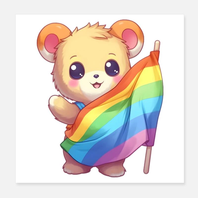 Love is a Bear Necessity Poster 8" x 8" (20x20 cm)