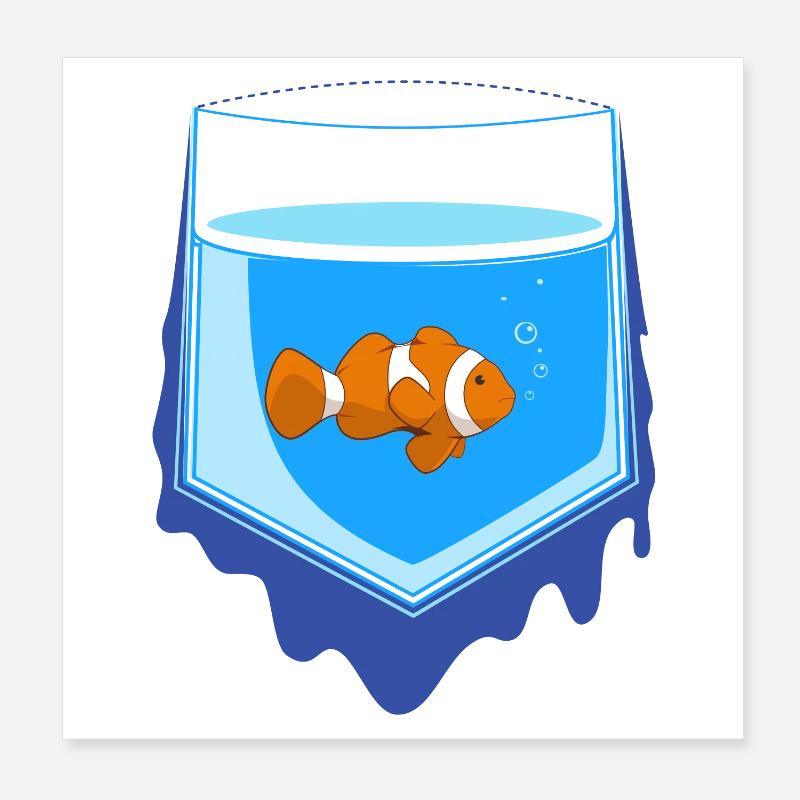 Pocket Fish Poster 8" x 8" (20x20 cm)