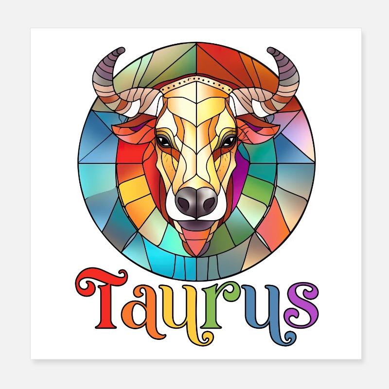 Taurus, zodiac sign, horoscope Poster 8" x 8" (20x20 cm)