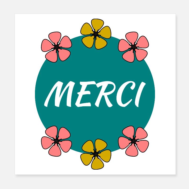 MAÎTRESSE. MERCI. MERCI MAÎTRESSE. FLEUR Poster 20 x 20 cm