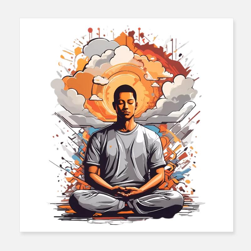 Meditation Poster 8" x 8" (20x20 cm)