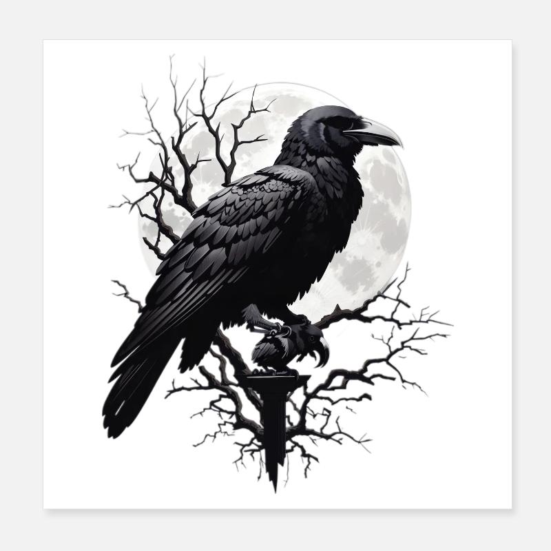 Schwarzer Rabe Poster 20x20 cm