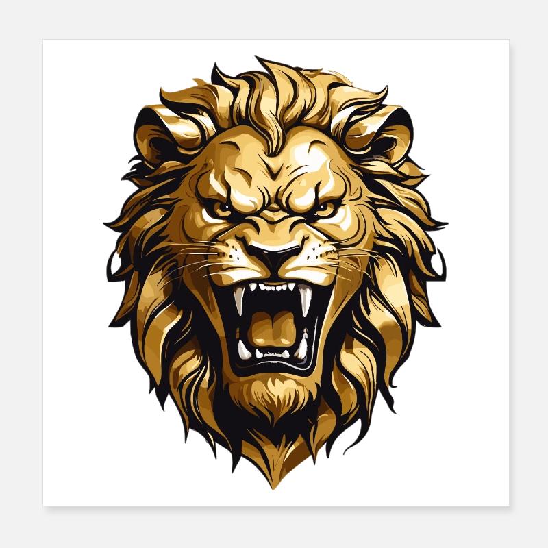 King Löwe Poster 20x20 cm