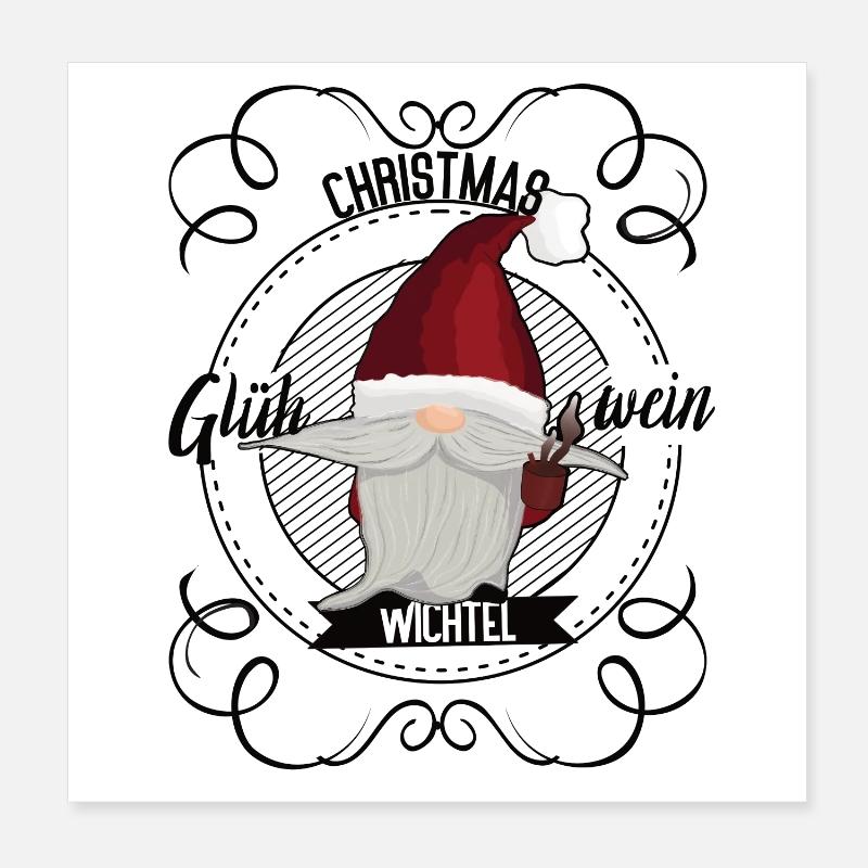 Nain du vin chaud – Conception de Noël Poster 20 x 20 cm
