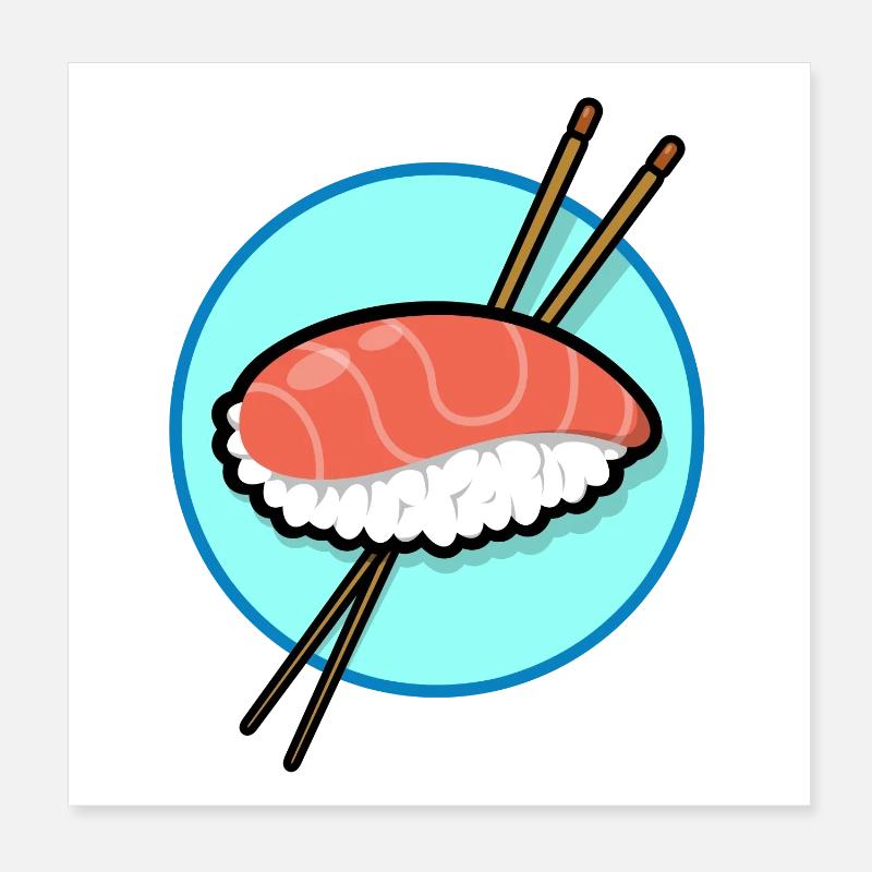 Sushi saumon Poster 20 x 20 cm