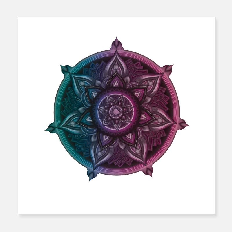 Mandala Symbolic Compass – Ornament Illustrati Poster 8" x 8" (20x20 cm)