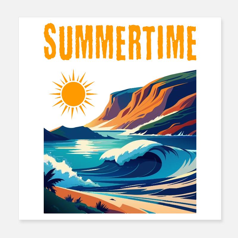 Summertime - beau design d’été Poster 20 x 20 cm