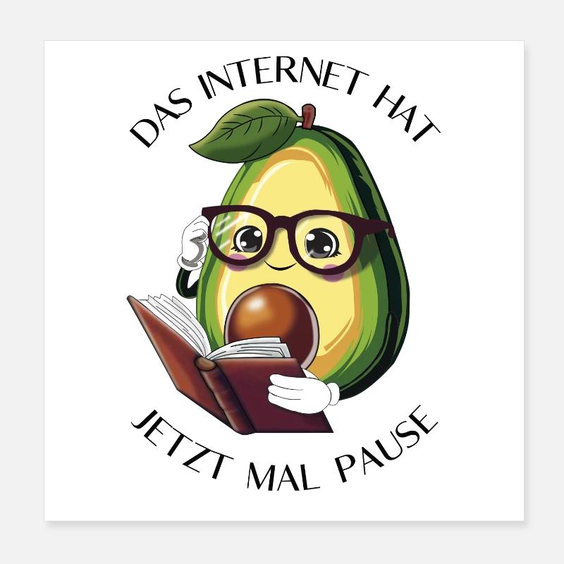 Internet a une pause maintenant – Avocado Books Poster 20 x 20 cm