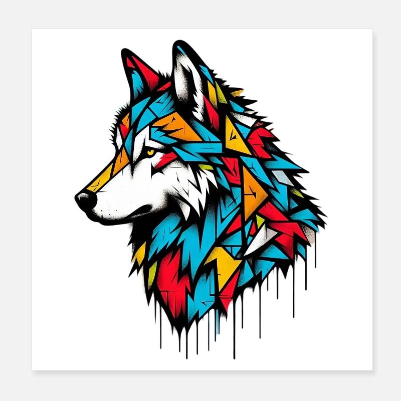 Loup Poster 20 x 20 cm