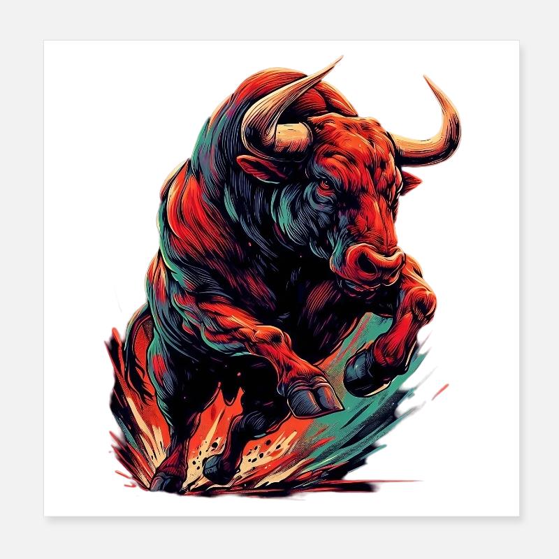 Stier Poster 20x20 cm
