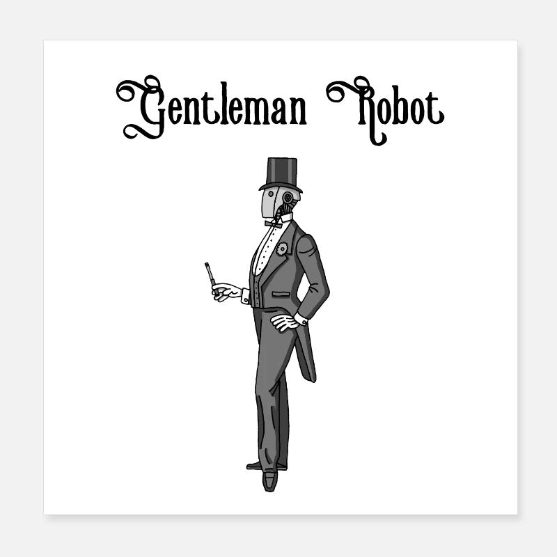 Vintage-Roboter Poster 20x20 cm