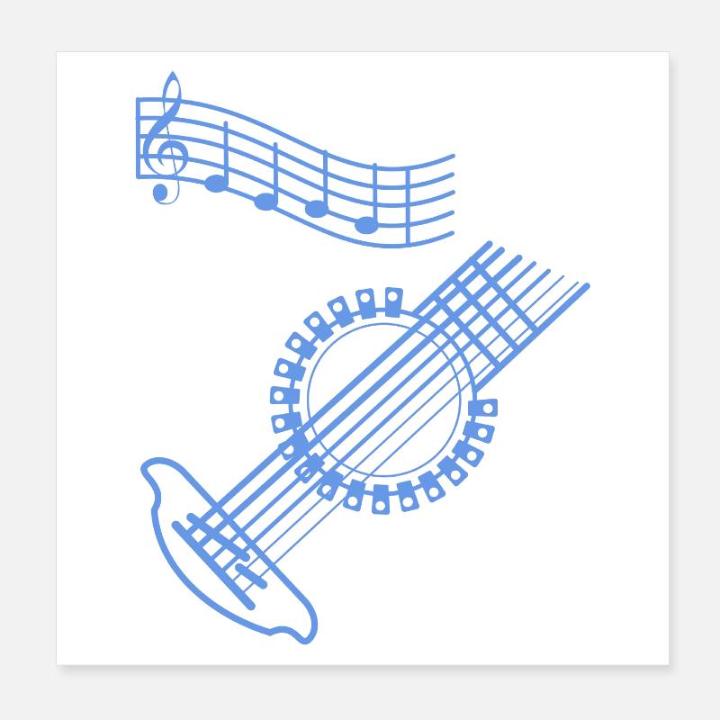 Guitar musician Poster 8" x 8" (20x20 cm)