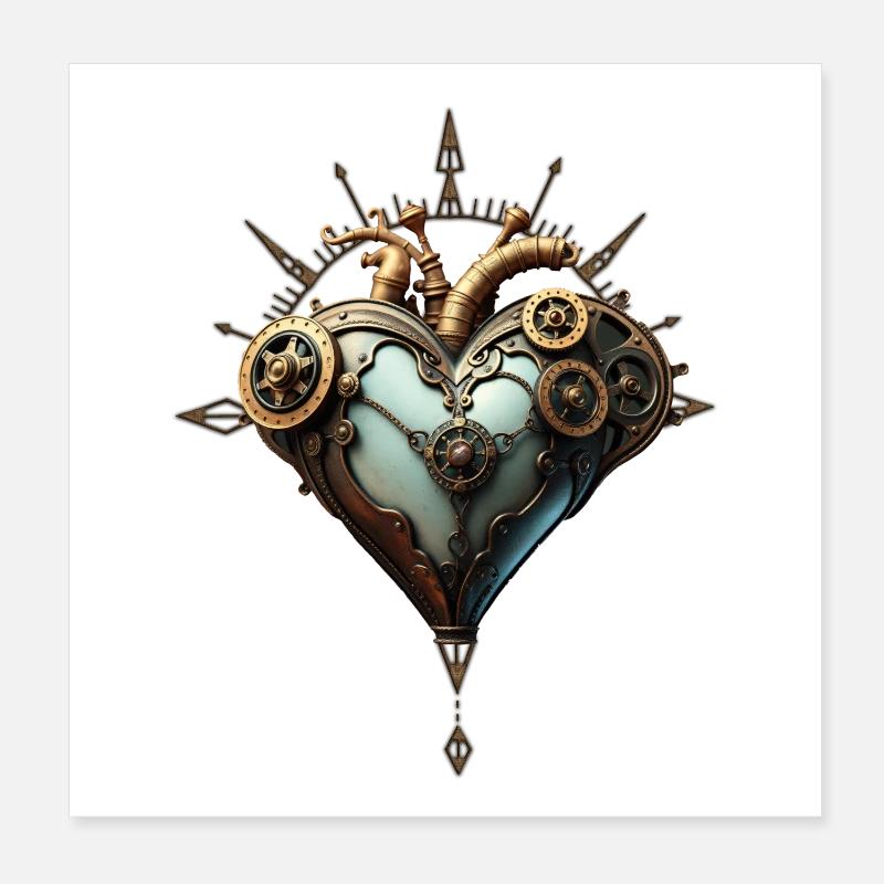 Fascinating steampunk heart Poster 8" x 8" (20x20 cm)