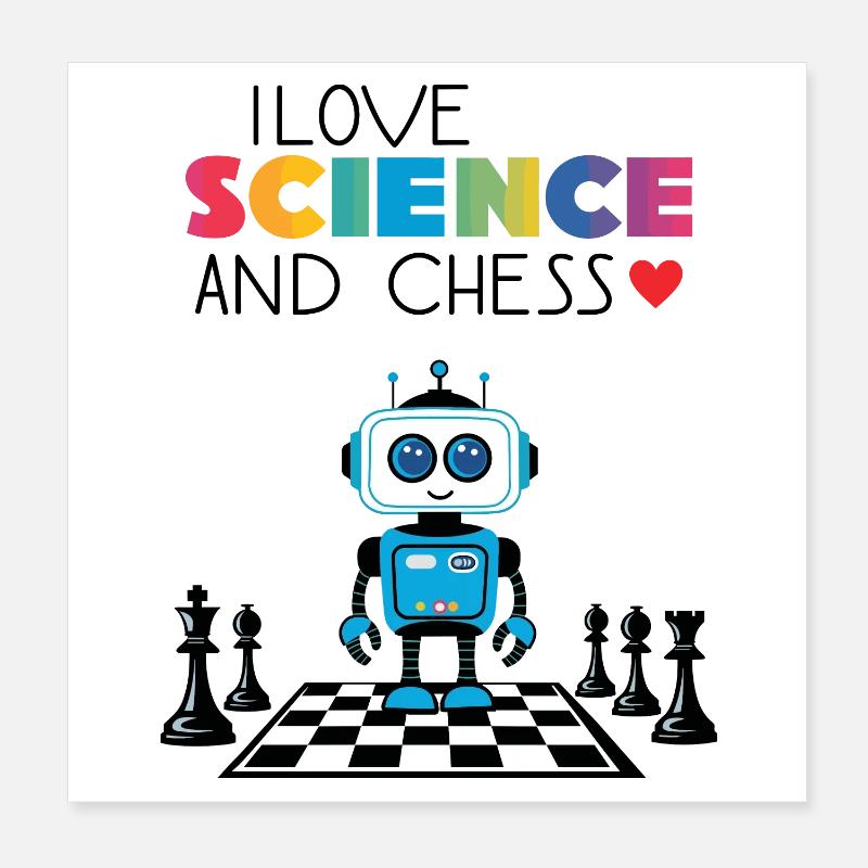 Science and Chess Poster 8" x 8" (20x20 cm)