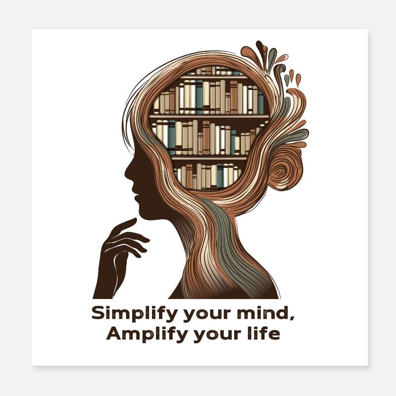 Simplify your mind Mindfulness Design Poster 8" x 8" (20x20 cm)