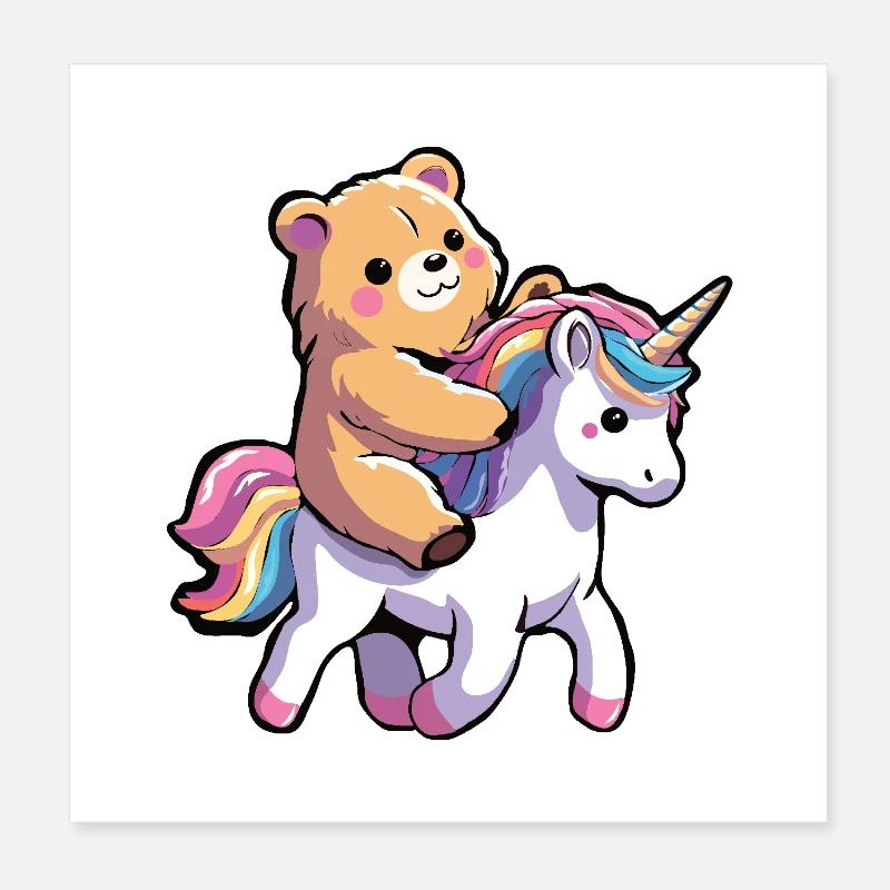 Einhorn Poster 20x20 cm