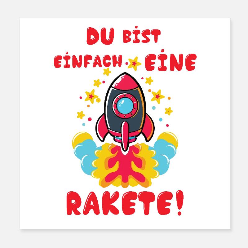 Rakete Poster 20x20 cm