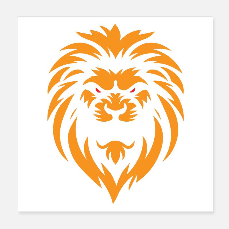 Wütender Löwe Poster 20x20 cm