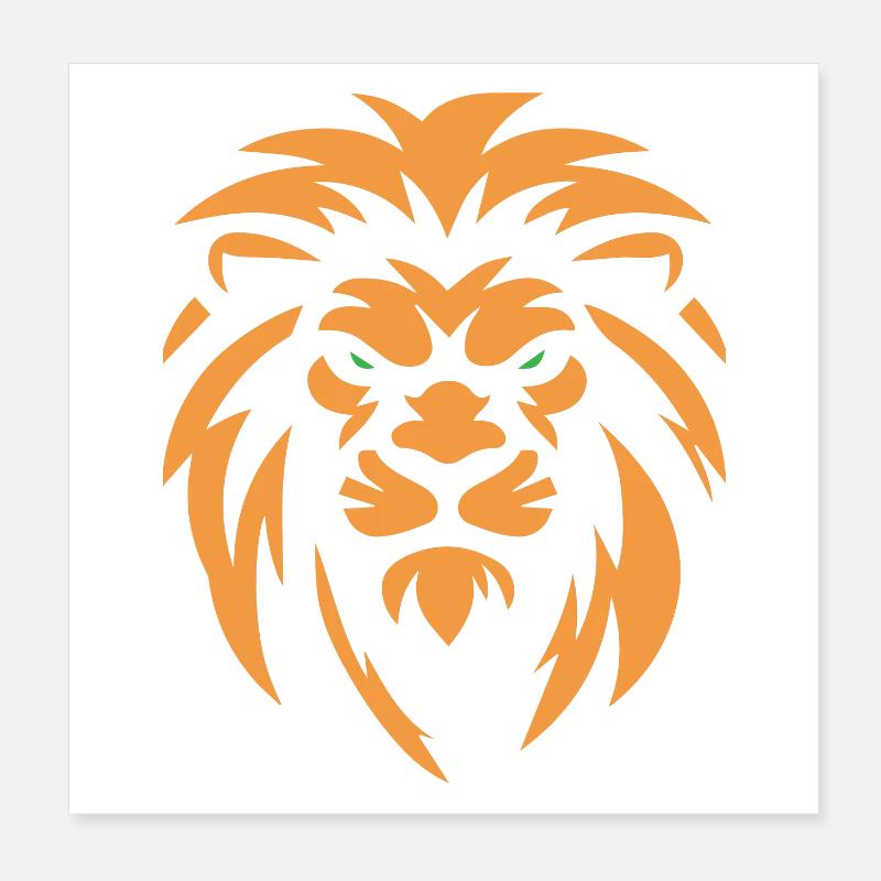 Angry Lion Poster 8" x 8" (20x20 cm)