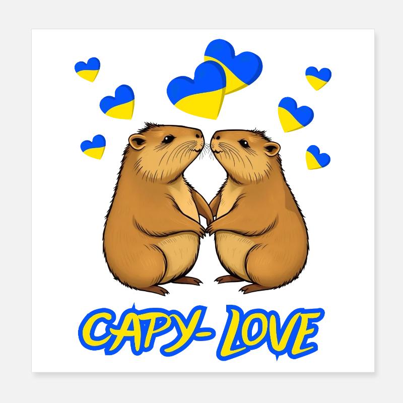 Capy - Amour, Capybara Poster 20 x 20 cm