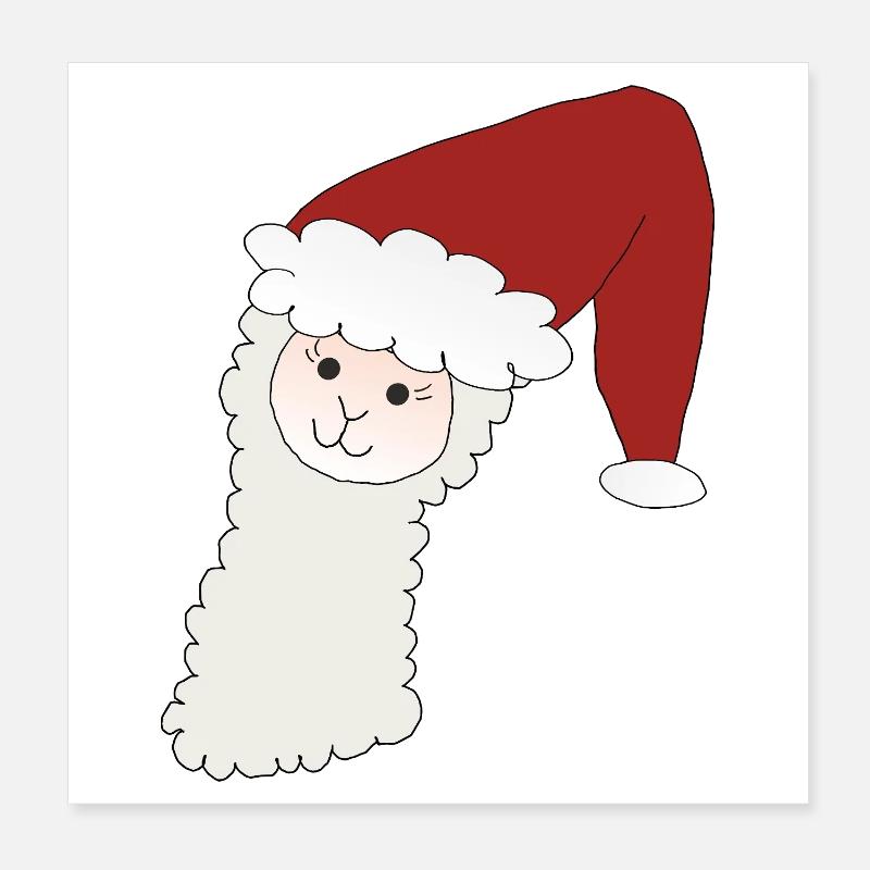 Weihnachtsalpaka Poster 20x20 cm