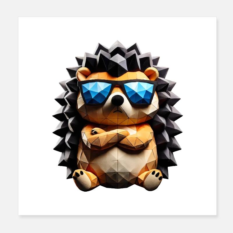 Cooler Igel Poster 20x20 cm